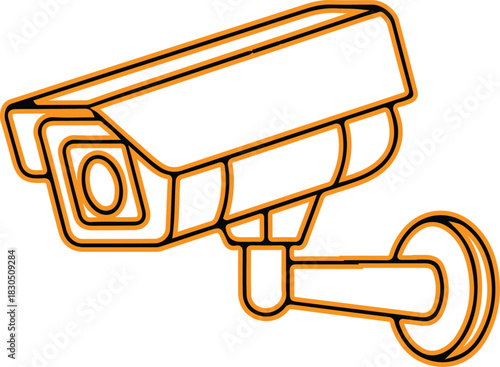 Security camera mounted on a wall for surveillance