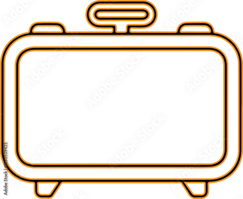 Simple line art icon of a vintage television set