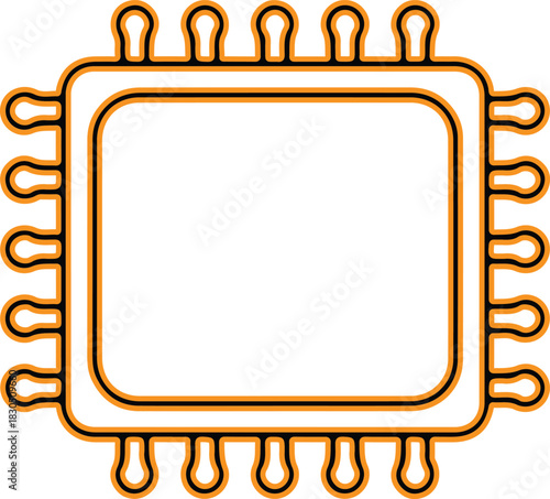 Modern computer microchip processor with many pins