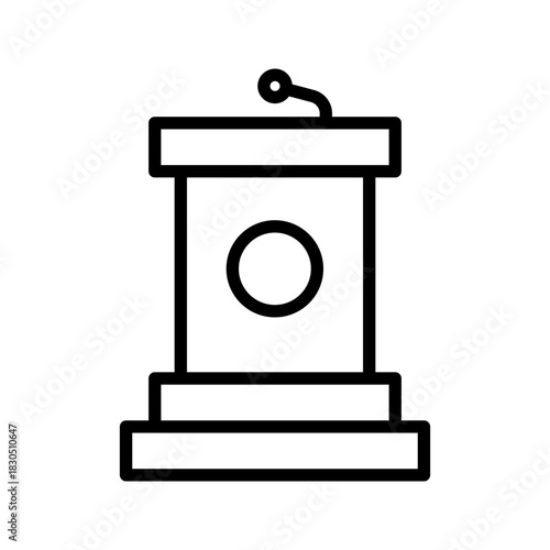 Lineart debate podium public speaking lecture school political forum.
