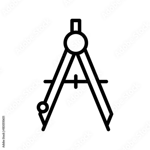 Lineart compass tool school navigation direction math geometry.
