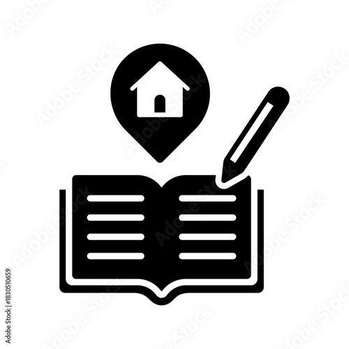 Flat icon homework assignment document paper test student work.
