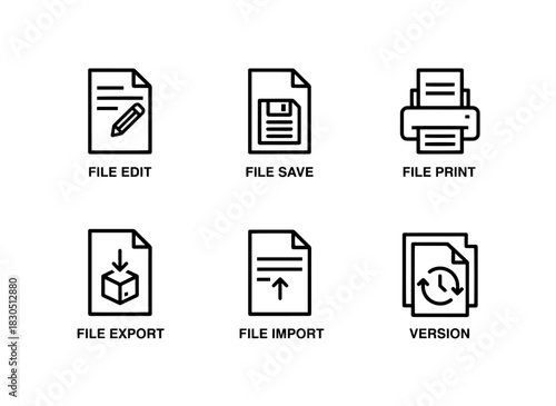 File Edit File Save File Print File Export File Import File Version Minimal Bold Line Icon Set