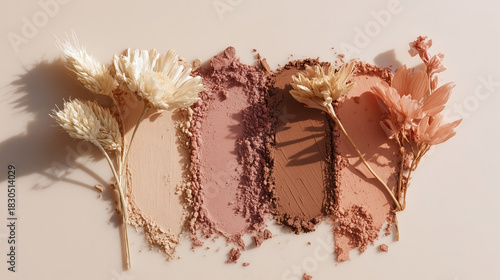 A close up of a makeup palette with a flower on it