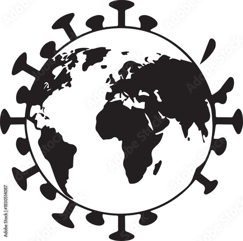 Global pandemic earth as a coronavirus worldwide health crisis illustration