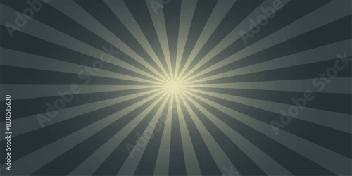 Blue sunburst abstract background with bright radial rays and retro light burst pattern