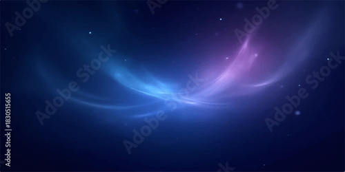 Abstract nebula cloud with glowing light streaks and starfield background