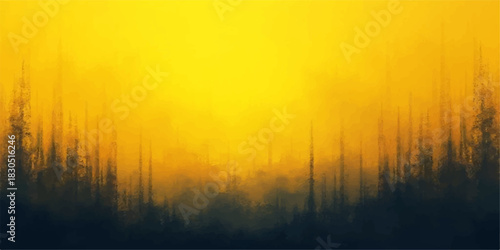 Abstract golden forest impression with dark undergrowth and vertical lines