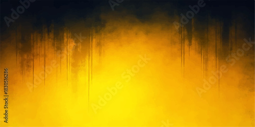 Abstract golden yellow gradient background with dark bottom and vertical lines