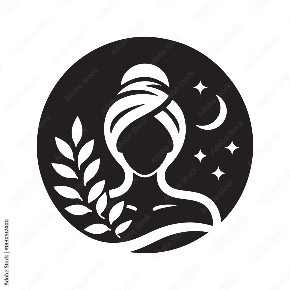 Obraz premium spa treatment vector silhouette clip art logo design illustration. abstract spa icon collection