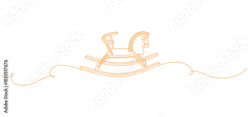 continuous line of children's rocking horse toys for the year of the horse eps 3