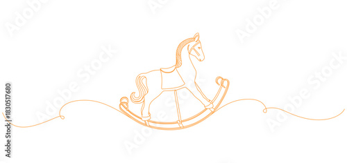 continuous line of children's rocking horse toys for the year of the horse eps 2