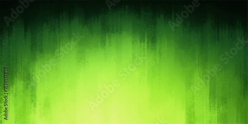 Abstract green gradient background with vertical blur effect and light center