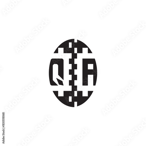 Pixel Logo Concept Bold Unique Design QA Monogram Initial Alphabet Alphabet