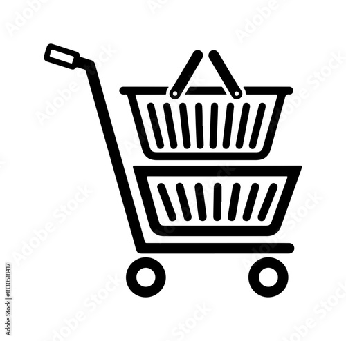 Double the savings with a shopping cart icon promoting deals and discounts online now