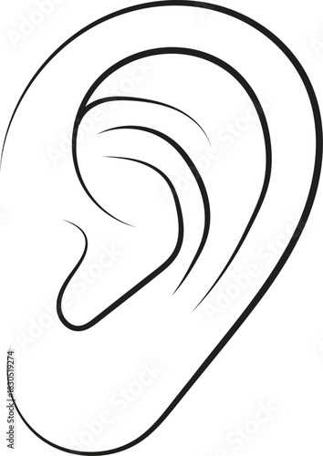 One line ear out line a smooth loop modern vector look.