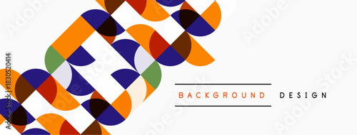 Abstract geometric pattern. Overlapping circles create dynamic visual texture. Modern design elements suggest creativity, innovation.