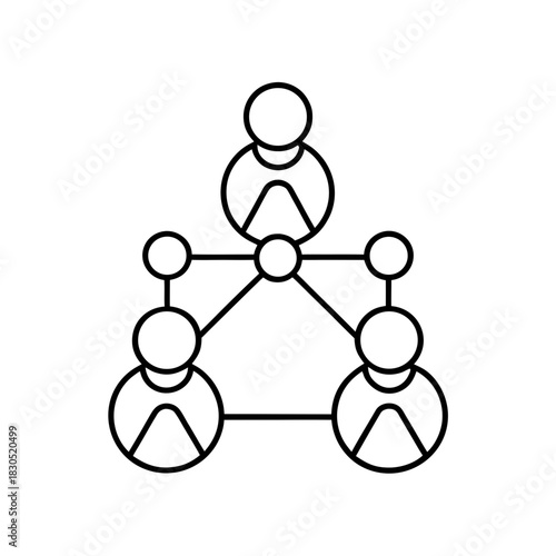 Illustration of a network of connected people icons on transparent background