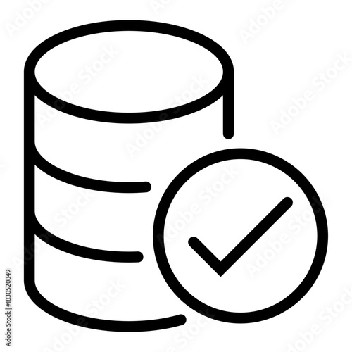 Database Verified Icon Data Success Checkmark Symbol