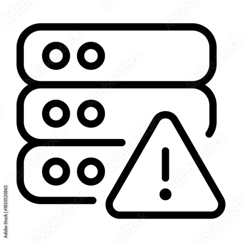 Server Error Warning Icon Data Center Alert Symbol