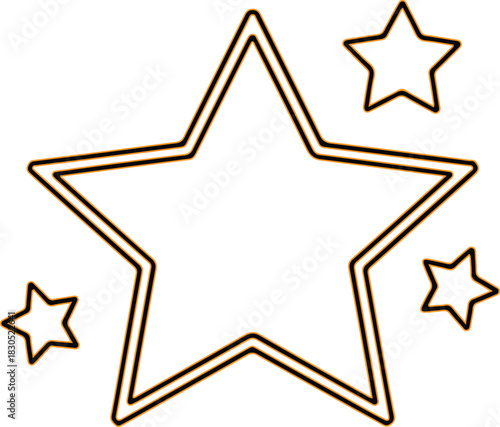 Outline of a large star surrounded by smaller stars