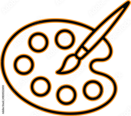 Artist s paint palette with brush icon for art and creativity