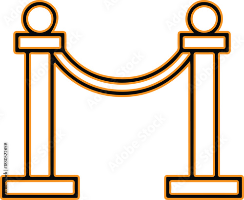 Velvet rope barrier with stanchions for exclusive access