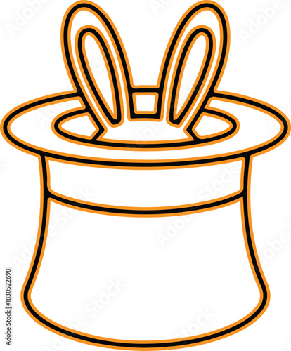 Magician s top hat with bunny ears emerging out