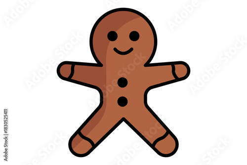 Gingerbread man icon. solid icon style. icon related to christmas. food elements vector illustration