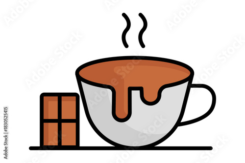 Hot cocoa icon. solid icon style. icon related to christmas. drink elements vector illustration