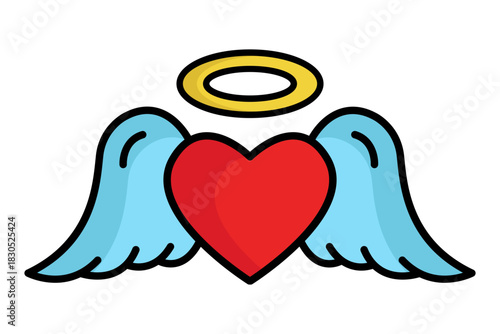 Angel icon. solid icon style. icon related to christmas. christmas elements vector illustration