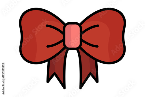 Ribbon icon. solid icon style. icon related to christmas. gift elements vector illustration