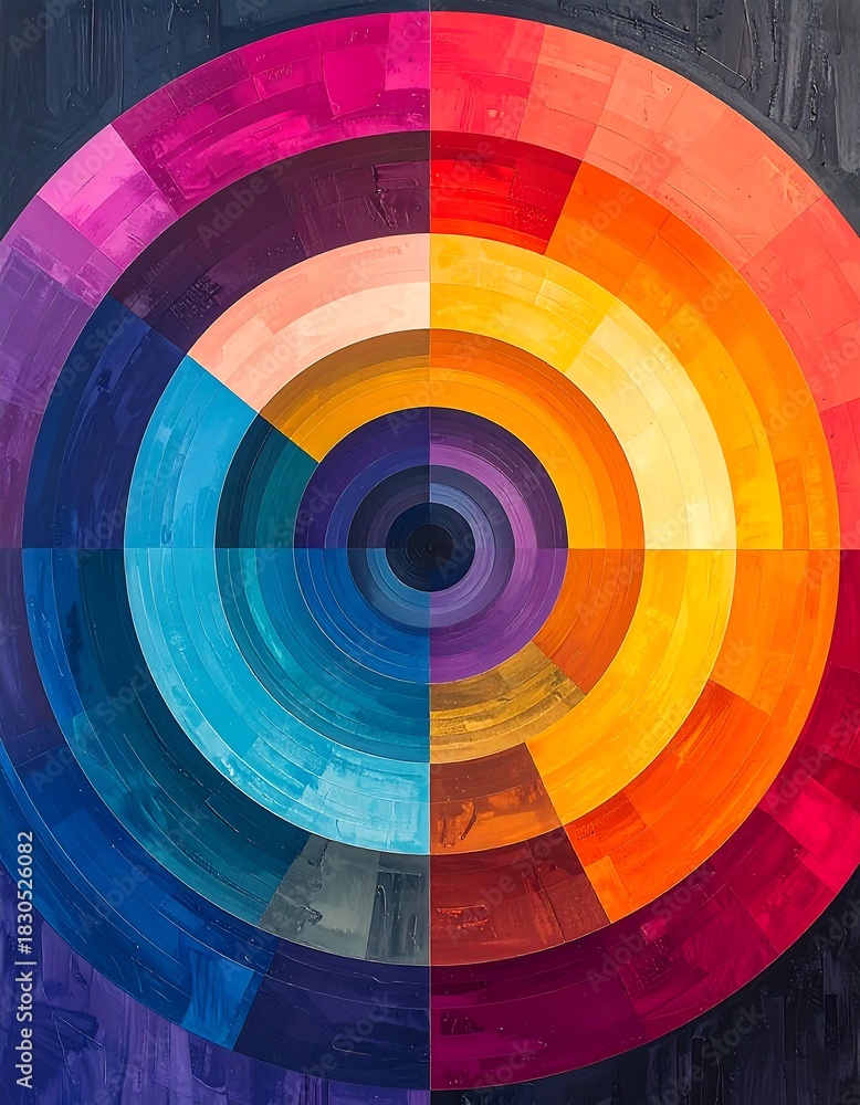 Obraz premium Colorful Circular Abstract Art - A Vibrant Spectrum of Hues.