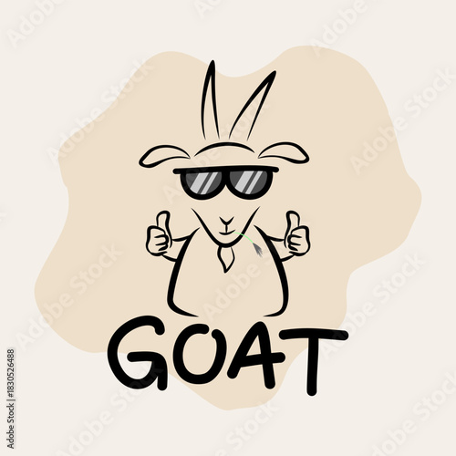 Doodle goat artwork vector illustration. EPS 10.