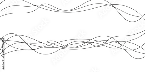 Line art abstract vector illustration. Wavy lines.