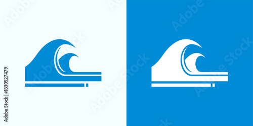 Elegant Ocean Wave Icon Design Serene Nautical Symbol for Graphic Projects