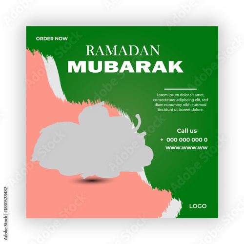 Ramadan mubarak kareem social media post design template 
