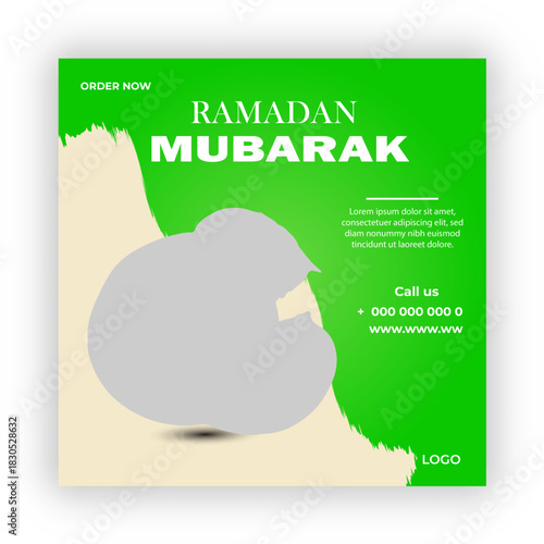 Ramadan mubarak kareem social media post design template 
