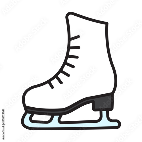 Ice skate linear icon – editable stroke winter vector illustration