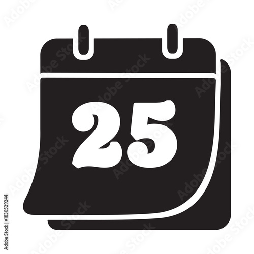 Christmas calendar solid icon, vector illustration