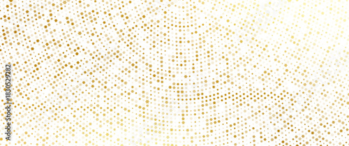 Gold falling down confetti background. Repeated golden dotted glitter pattern. Yellow, orange and golden dots wallpaper. Celebration Christmas, New Year or birthday party repeating backdrop. Vector
