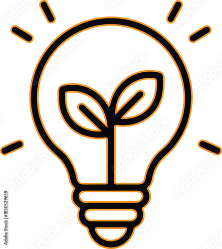 Light bulb with growing plant symbolizes new ideas and sustainability