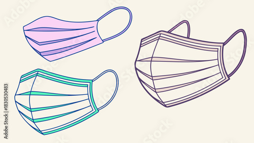 hand drawn vector illustration of mask