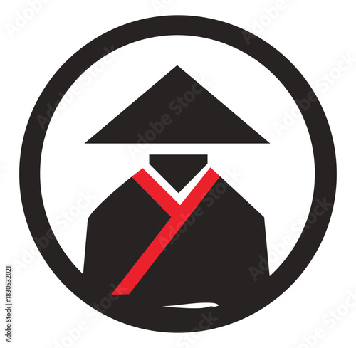 Samurai logo, ninja logo, professional logo. Vector illustration.