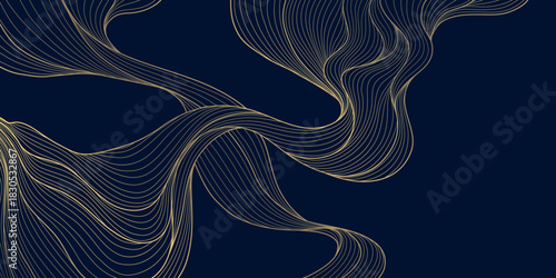 pattern, line, gold, wave, background, abstract, vector, luxury, art, texture, design, japanese, leaf, swirl, modern, premium, geometric, white, element, leaves, wavy, ocean, graphic, smooth, deco, mi