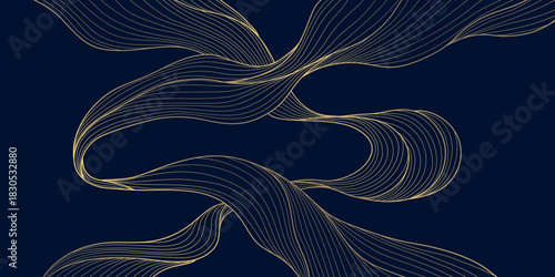 pattern, line, gold, wave, background, abstract, vector, luxury, art, texture, design, japanese, leaf, swirl, modern, premium, geometric, white, element, leaves, wavy, ocean, graphic, smooth, deco, mi