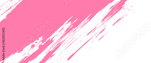 Vector hand painted pink stroke of paint isolated on transparent background