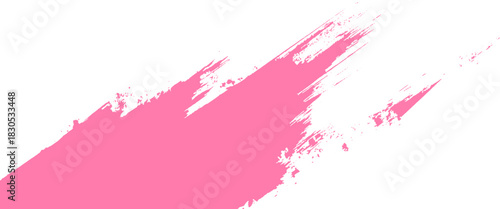 Vector hand painted pink stroke of paint isolated on transparent background