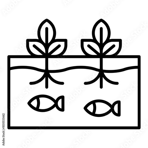 Aquaponics Icon. Vector Line Icon