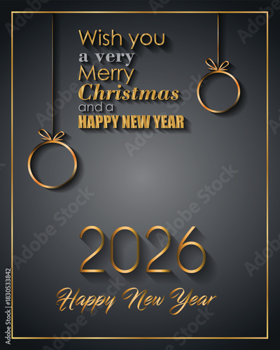 2026 Happy New Year and merry christmas background for your seasonal invitations, festive posters, greetings cards.